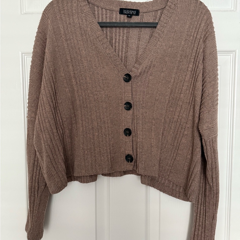 Women's Brown Cardigan Sweater